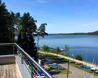 Wassersportzentrum: Blick von Dachterrasse